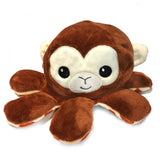 20cm Reversible Octopus Jungle Animal Soft Toy