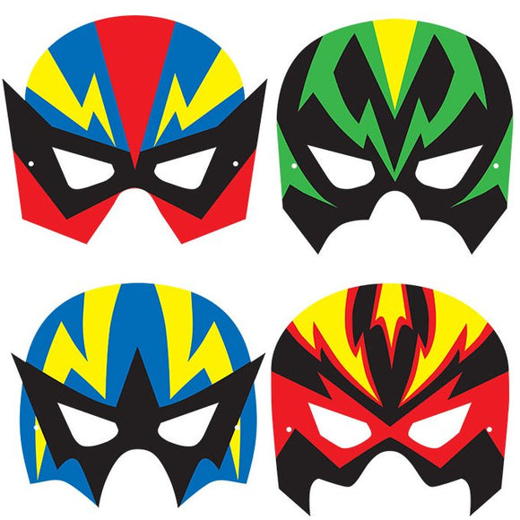 Children's Super Hero Face Masks for Fancy Dress and Party Bags