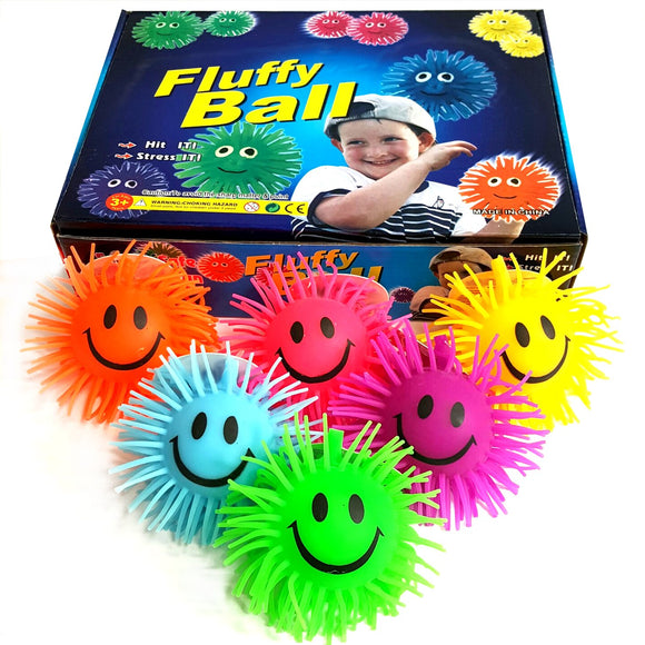 Box of 12 Smiley Puffer Ball Squeeze Toy Fundraising Pack Party Bag Filler Favor