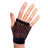 Black Fishnet Fingerless Glove for 80's Party and Goth Rock Fancy Dress