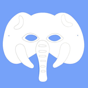 Plain Card Children's Elephant Face Mask to Colour In for Party Bags