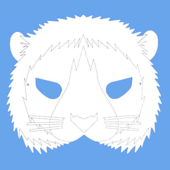 Plain Card Children's Lion Face Mask to Colour In for Party Bags