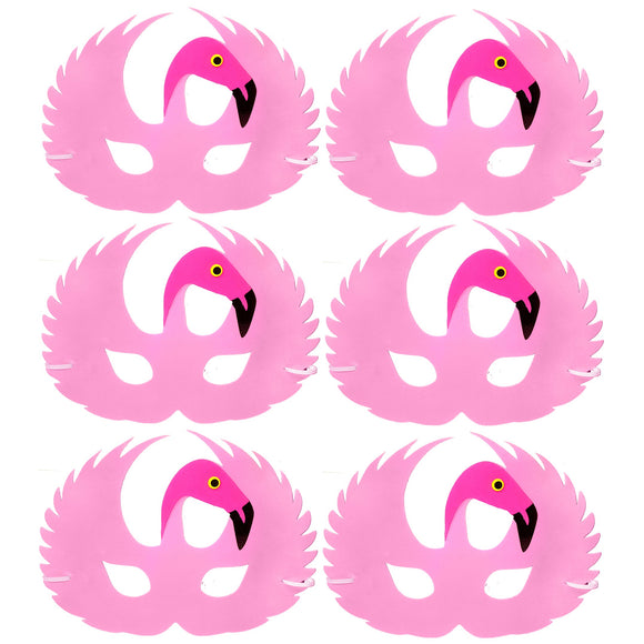6 Flamingo Children's foam fancy dress masks