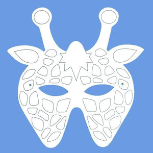 Plain Card Children's Giraffe Face Mask to Colour In for Party Bags