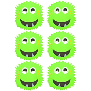 6 Green Monster Foam Halloween Children's masks ideal for schools, groups, parties and theaters 