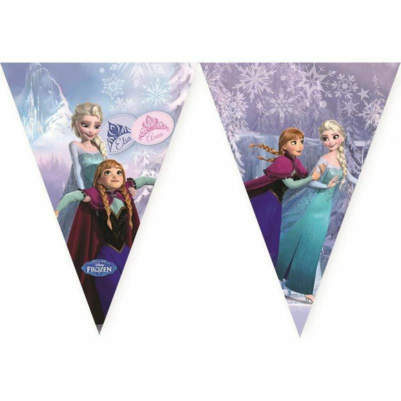 Disney Frozen Ice Skating Flag Banner - Birthday - Anna - Elsa - Princess