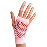 Light Pink Fishnet Fingerless Glove for 80's Party Fancy Dress and Hen Parties