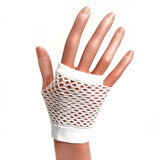 White Fishnet Fingerless Glove for 80's Party Fancy Dress and Hen Parties