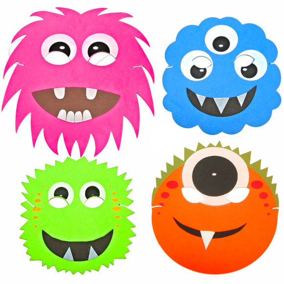 4 Assorted Children's Monster Foam Face Masks Fundraising Pack