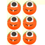 6 Orange Monster Halloween foam masks ideal for schools, parties, groups and theaters