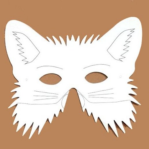 Plain Card Children's Fox Face Mask to Colour In for Party Bags