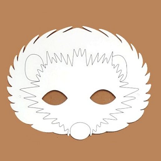Plain Card Children's Hedgehog Face Mask to Colour In for Party Bags