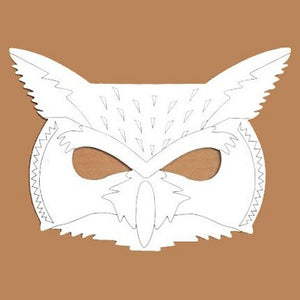 Plain Card Children's Owl Face Mask to Colour In for Party Bags