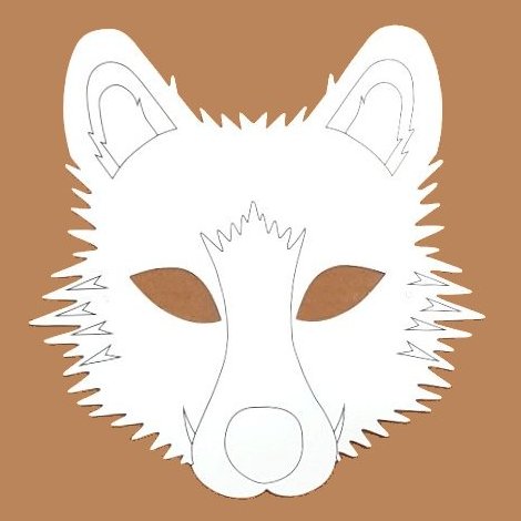 Plain Card Children's Wolf Face Mask to Colour In for Party Bags