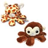 20cm Reversible Octopus Jungle Animal Soft Toy
