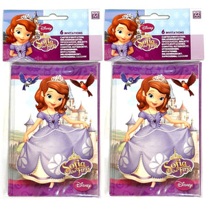 Pack of 12 Disney Sofia The First Party Invitations With Envelopes - Birthday
