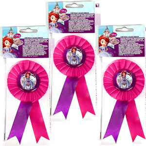 Set of 3 Disney Sofia the First Award Ribbons - Party Birthday Reward Favours