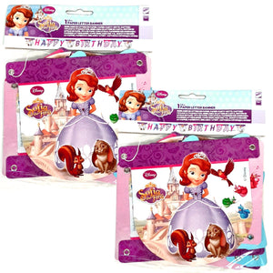 Pack of 2 Sofia the First 'Happy Birthday' Letter Banner Party Decorations