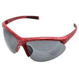 Red Adults Half Frame Sports Wrap Sunglasses UV400 - Unisex
