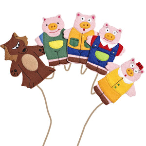 Three Little Pigs Story Time Finger Puppet Set