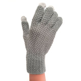 Thick Winter Gloves Knitted Grey
