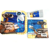 Wall-E Party Tableware Pack for 16 Guests, Plates Cups Napkins