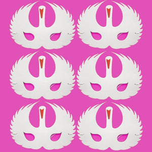 6 White Swan Foam Children's masks ideal for schools, parties, theaters and groups
