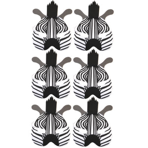 6 Zebra Children's Foam Masks ideal for schools, parties, theaters and groups 