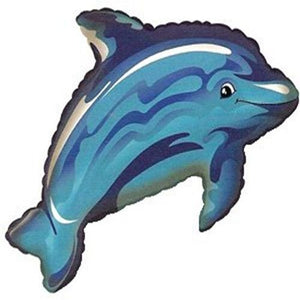 A Fantastic Bright Foil Blue Dolphin Balloon  This balloon will measure approx. 36" when inflated  Helium not supplied