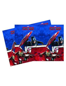 A Marvel Avengers Civil War Party Tablecloth Table Cover  Measures 120 cm x 180 cm  Can also make a fantastic wall covering