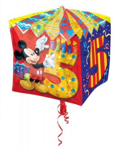 Disney Mickey Mouse 5th Birthday Cubez Foil Balloon, helium not included